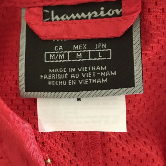 Champion Womens Nylon Warm Up Pullover Jacket RED - Picture 8 of 9